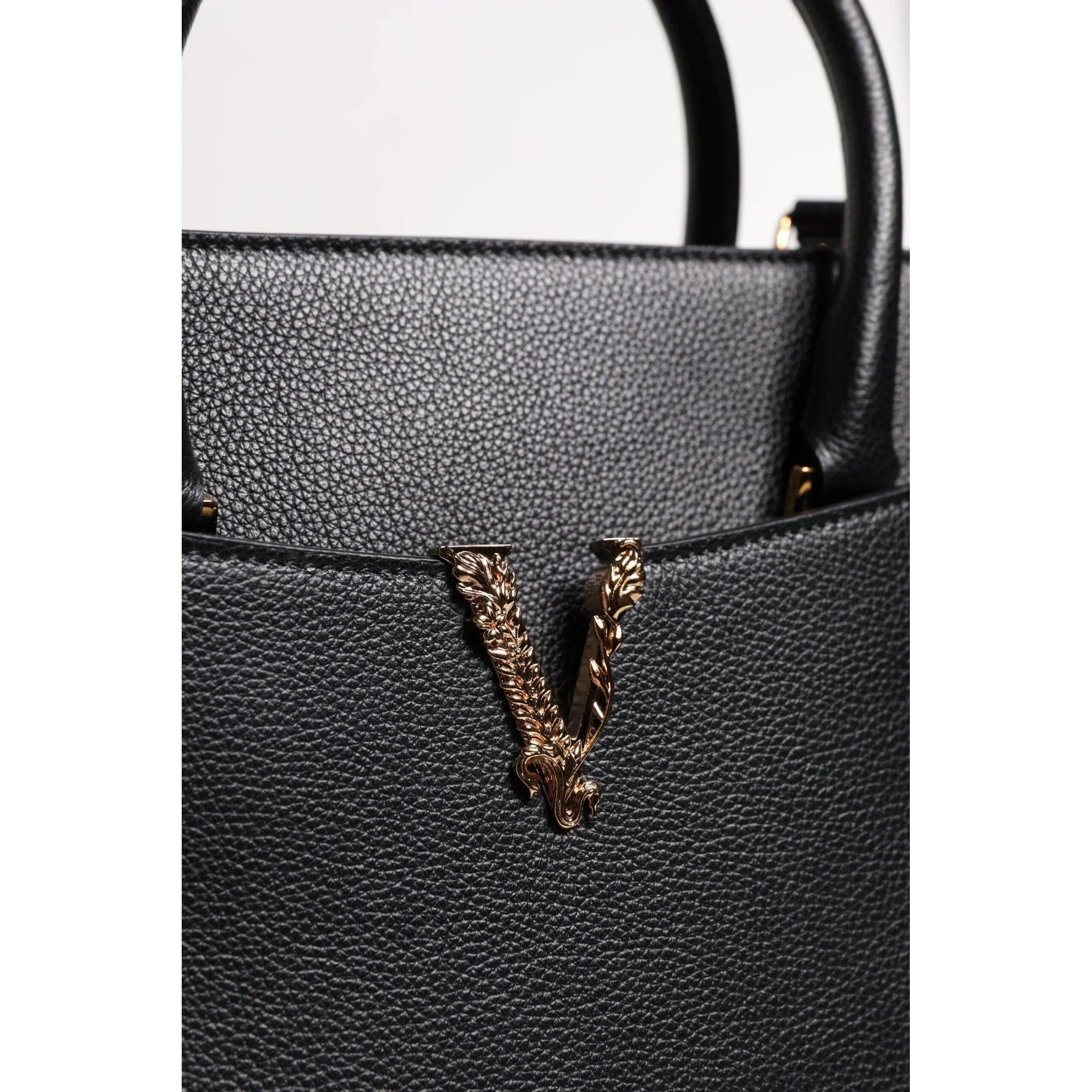 Versace Zwart grote Leren Top Handle Schouder/Crossbody Tas - MARANOS