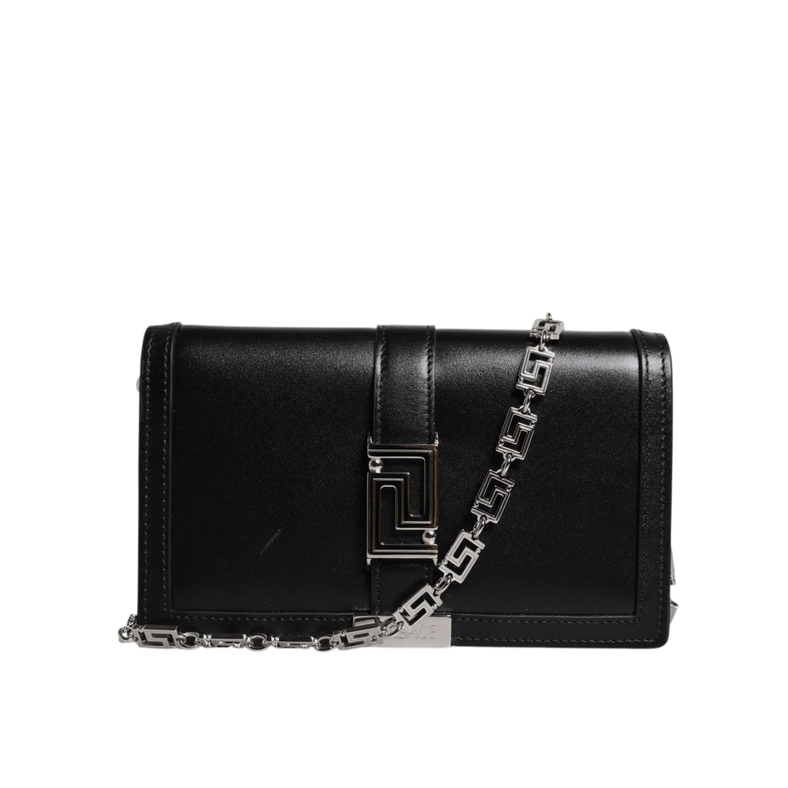 Versace Zwart Leren Ketting Schouder/crossbody Tas - MARANOS