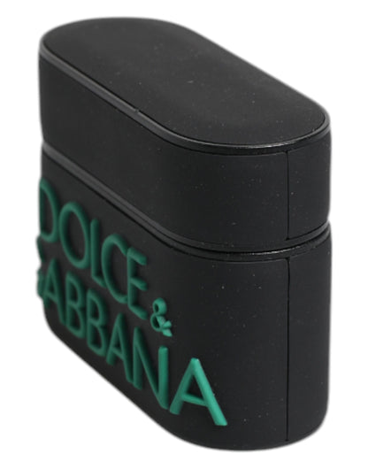 Dolce & Gabbana AirPods-hoesje van zwart-oranje siliconen met reliëflogo
