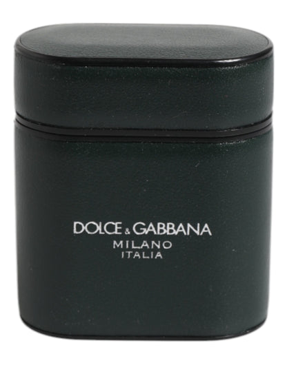 Dolce & Gabbana Zwar Leren logo Print Flip Holder Airpods Etui