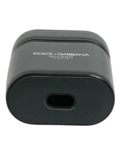 Dolce & Gabbana Zwar Leren logo Print Flip Holder Airpods Etui