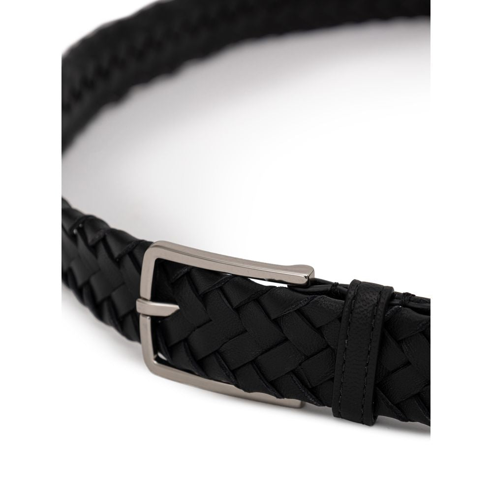 Bottega Veneta Black Leather Belt - MARANOS