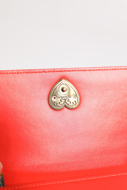 Dolce & Gabbana Rood Leren Quilted Devotion crossbody Phone Cover Tas