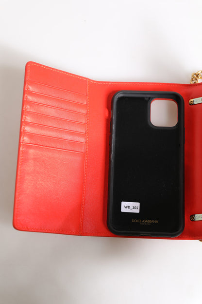 Dolce & Gabbana Rood Leren Quilted Devotion crossbody Phone Cover Tas