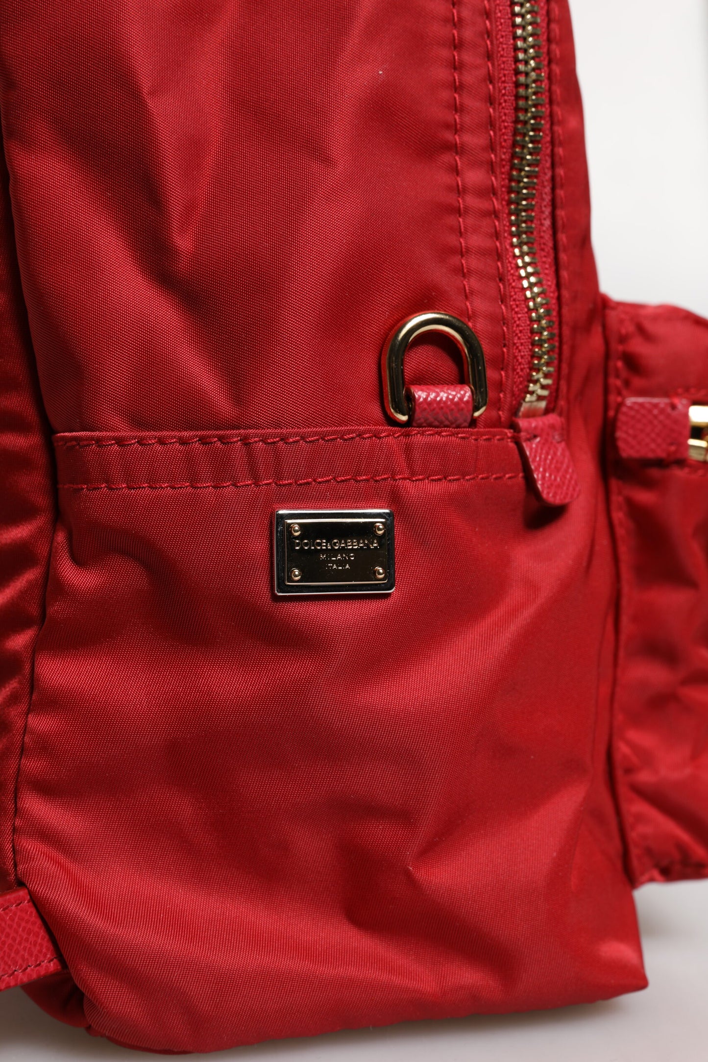 Dolce & Gabbana Rood #DGFAMILY VULCANO Embellishment Rugzak Tas