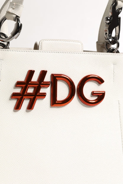Dolce & Gabbana Wit Leren #DG BEATRICE Top Handle Tote Tas