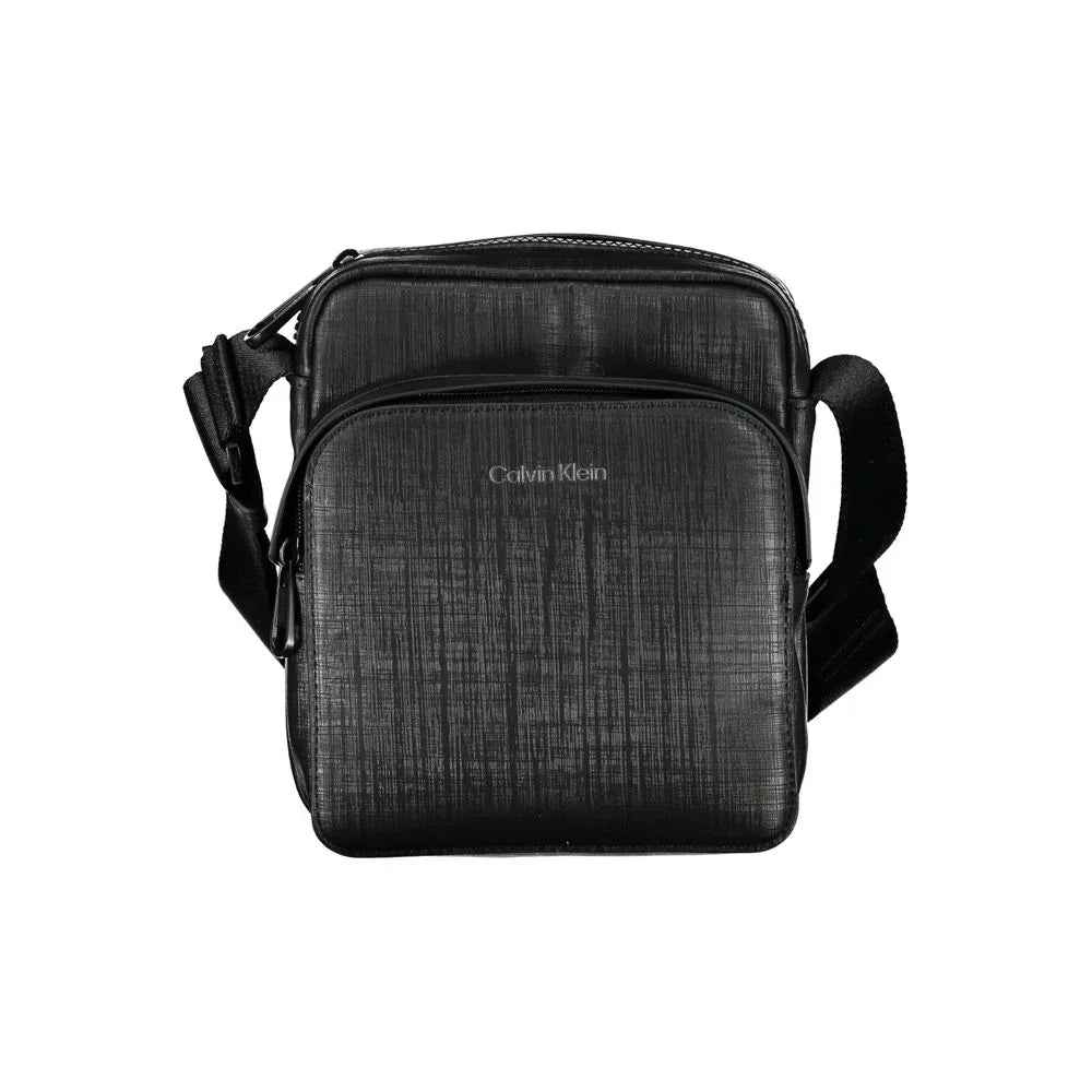 Calvin Klein Zwarte Polyester Heren Schoudertas met Contrasterende Details - MARANOS