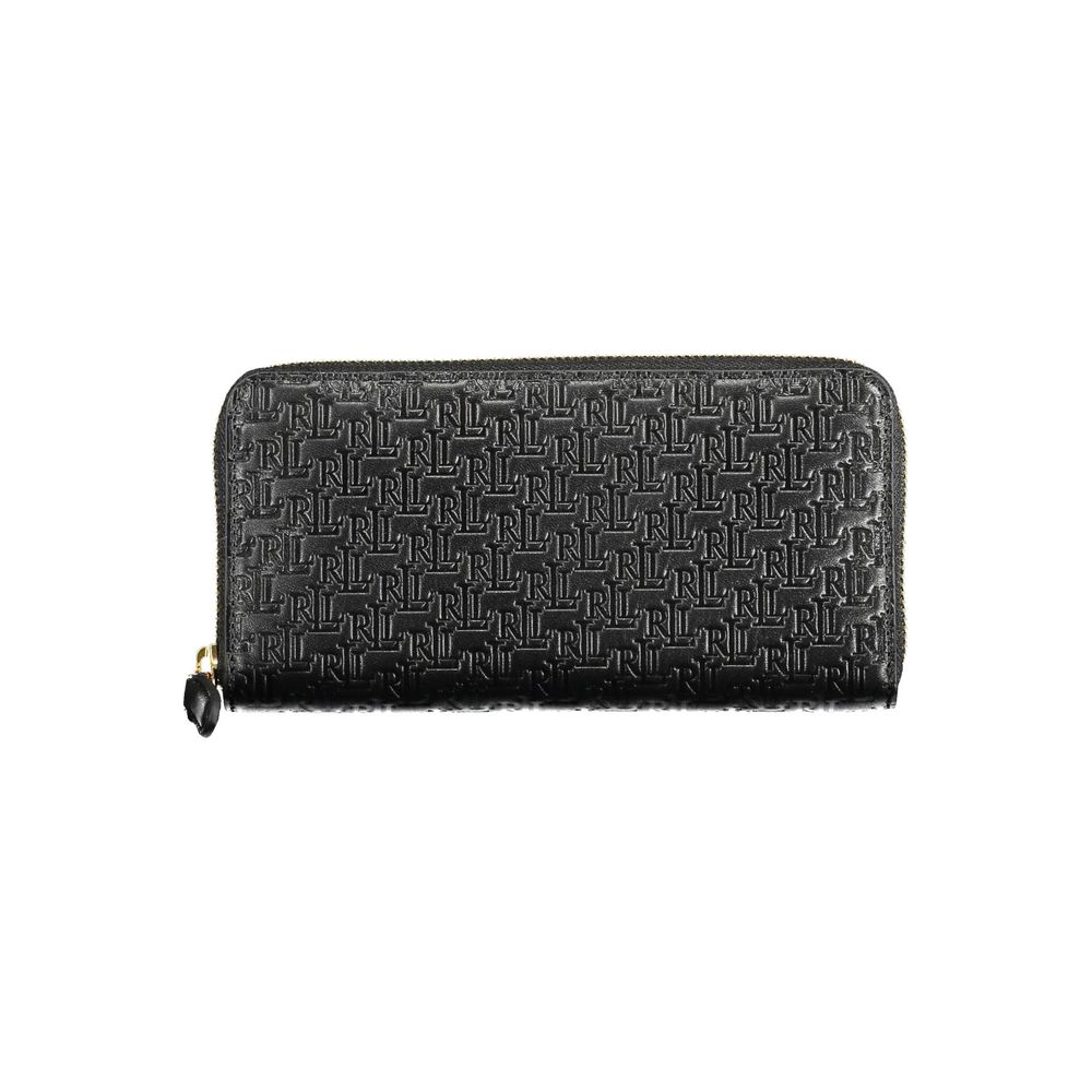 Ralph Lauren Zwart Leren Portemonnee Ralph Lauren