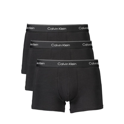 Calvin Klein Black Cotton Men Boxer Shorts Trio