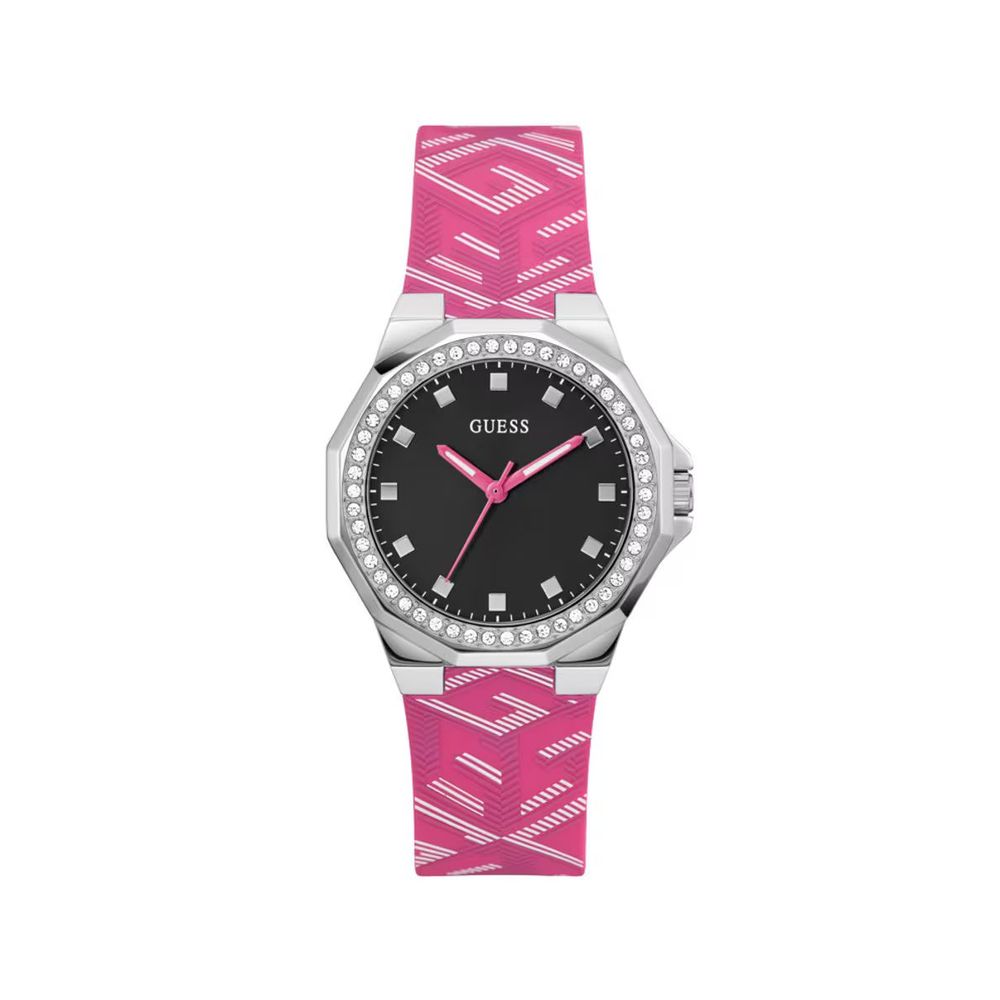 Guess horloge met roze siliconen band