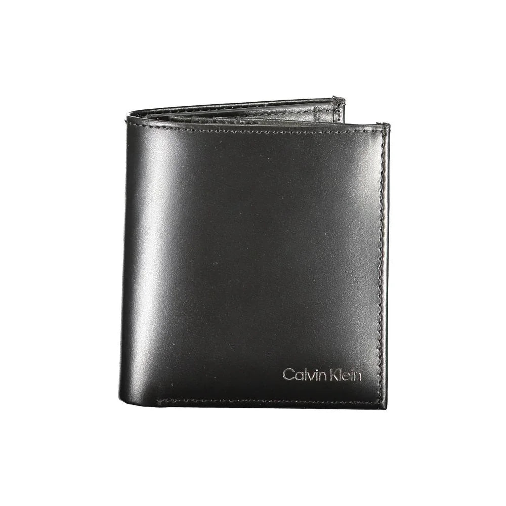 Calvin Klein portemonnee in zwart leer met RFID-block en logo - MARANOS