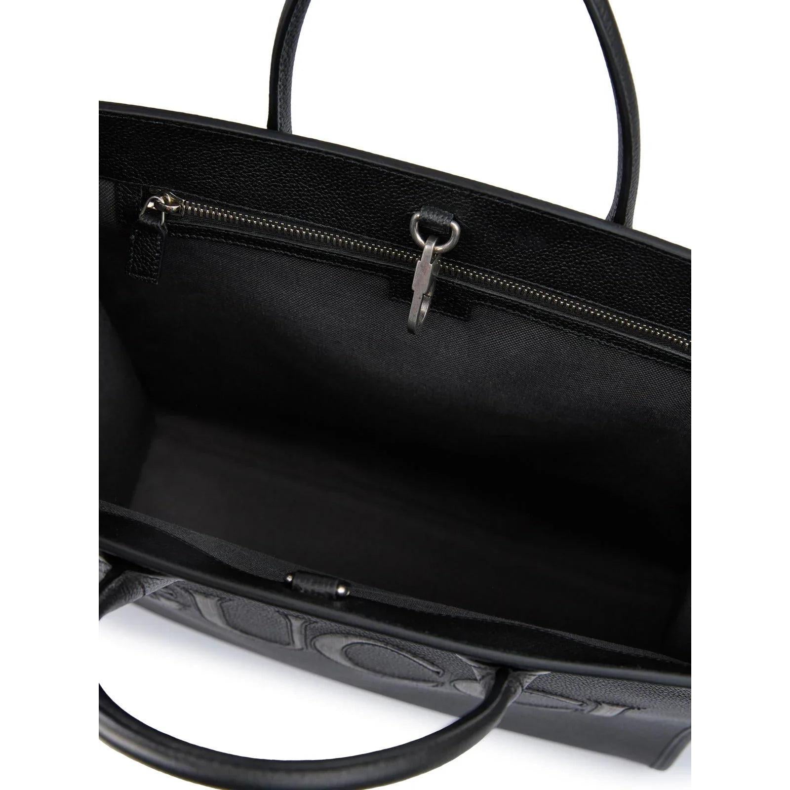 Gucci Zwart Leren logo middelgrote Tote Tas - MARANOS