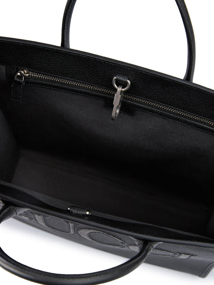 Gucci Zwart Leren logo middelgrote Tote Tas Gucci