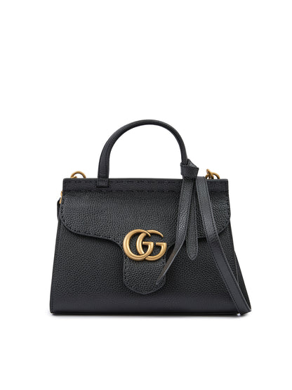 Gucci Zwart Leren GG Marmont Handtas
