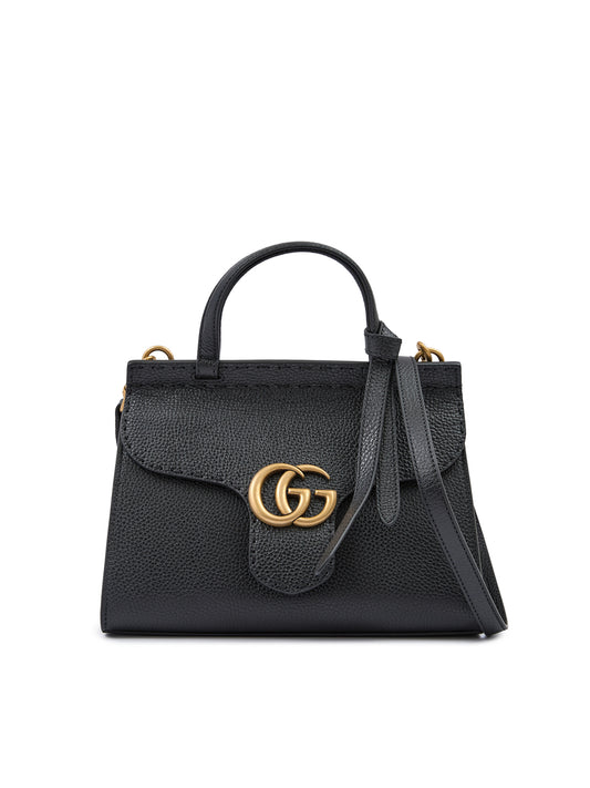 Gucci Zwart Leren GG Marmont Handtas
