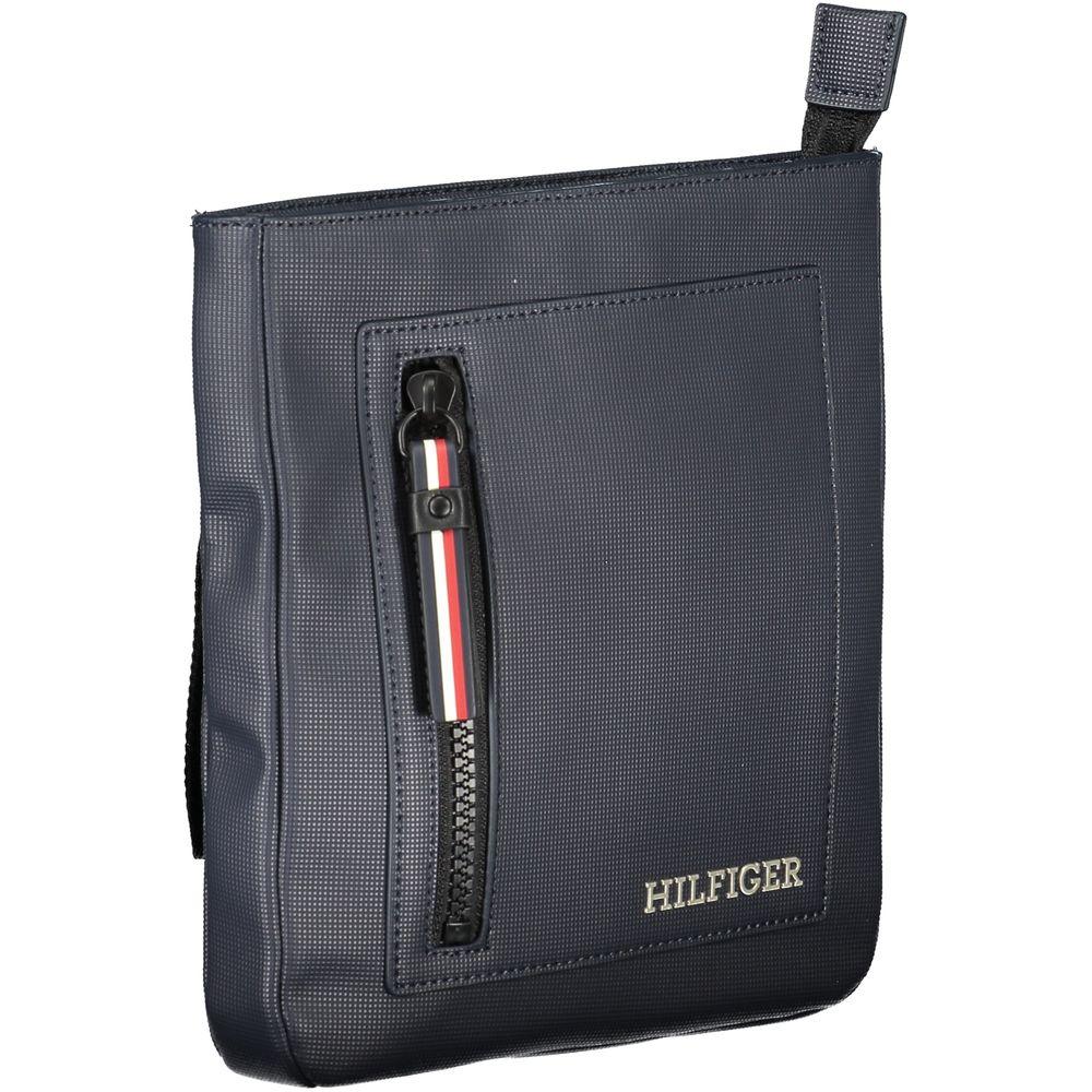 Tommy Hilfiger Blauwe Polyethyleen Schoudertas met Contrasterende Details - MARANOS