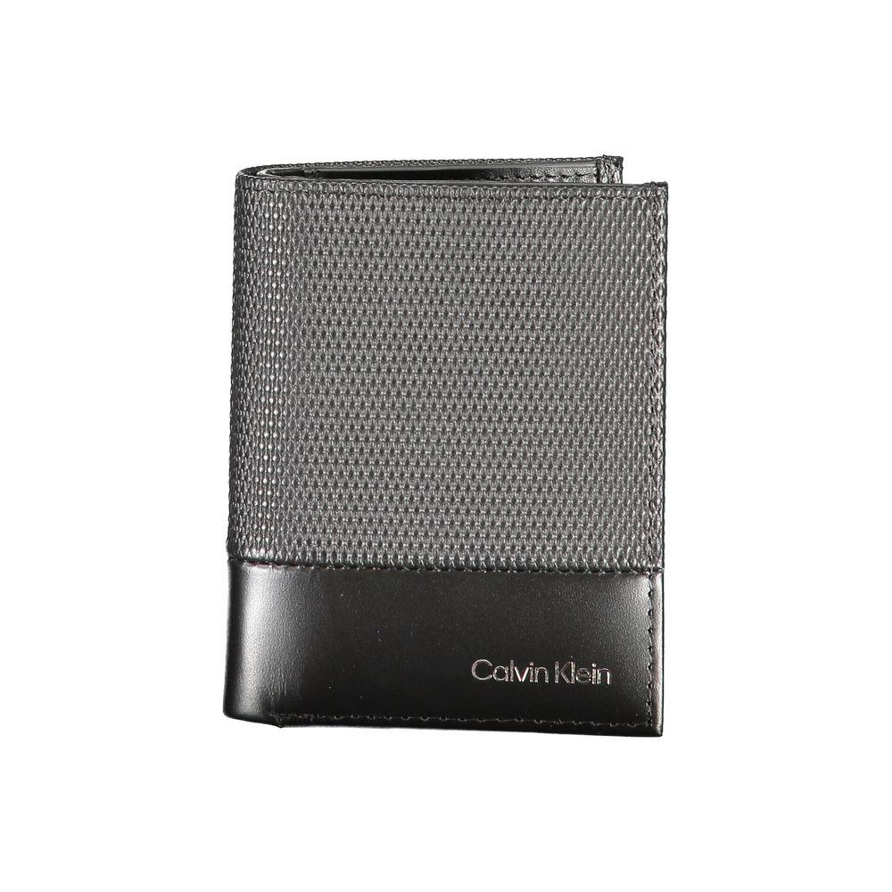Calvin Klein portemonnee in zwart leer met RFID-blocking, contrasterende details en logo - MARANOS
