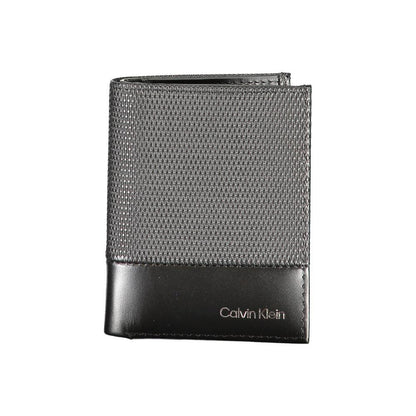 Calvin Klein portemonnee in zwart leer met RFID-blocking, contrasterende details en logo - MARANOS