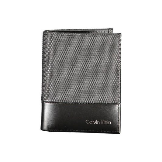 Calvin Klein portemonnee in zwart leer met RFID-blocking, contrasterende details en logo - MARANOS