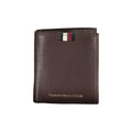 Tommy Hilfiger portemonnee in bruin leer met contrasterende details en logo Tommy Hilfiger