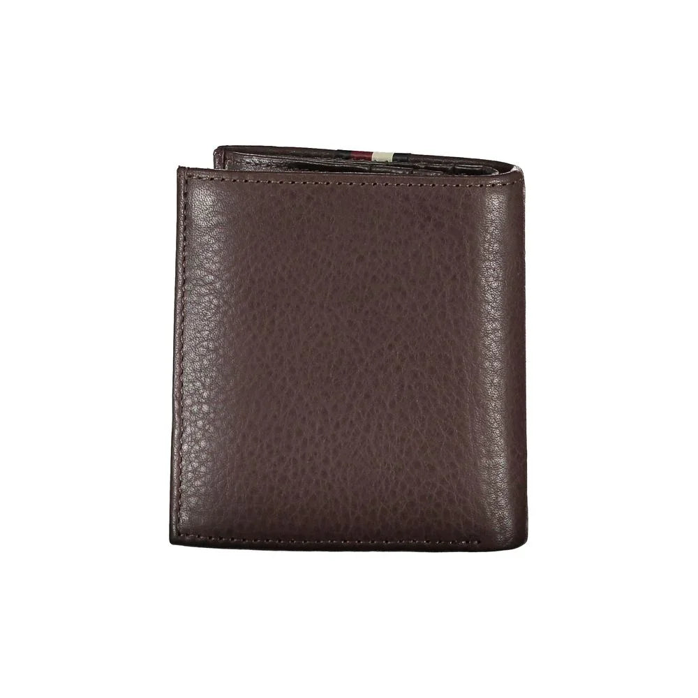 Tommy Hilfiger portemonnee in bruin leer met contrasterende details en logo - MARANOS