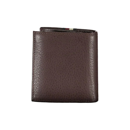 Tommy Hilfiger portemonnee in bruin leer met contrasterende details en logo - MARANOS