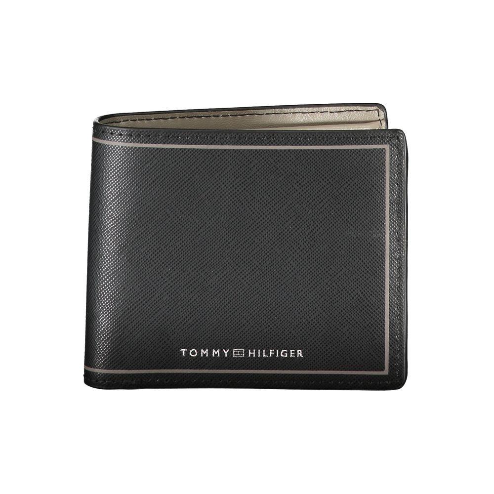 Tommy Hilfiger portemonnee in zwart leer met contrasterende details en logo - MARANOS