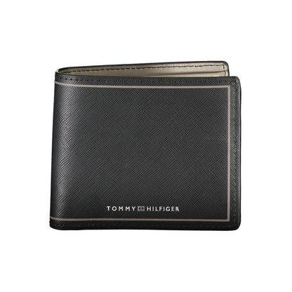 Tommy Hilfiger portemonnee in zwart leer met contrasterende details en logo - MARANOS