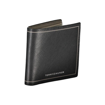 Tommy Hilfiger portemonnee in zwart leer met contrasterende details en logo - MARANOS