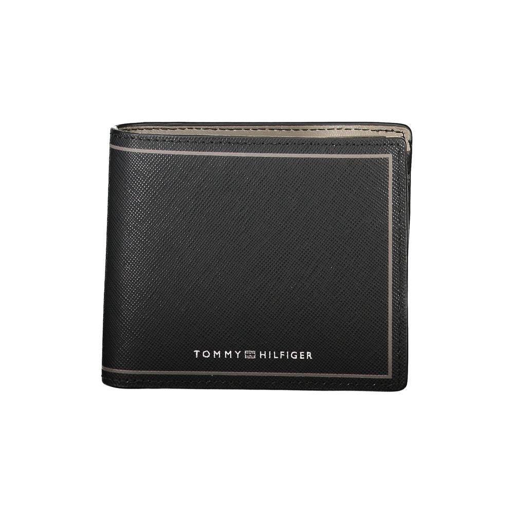 Tommy Hilfiger portemonnee in zwart leer met contrasterende details en logo - MARANOS