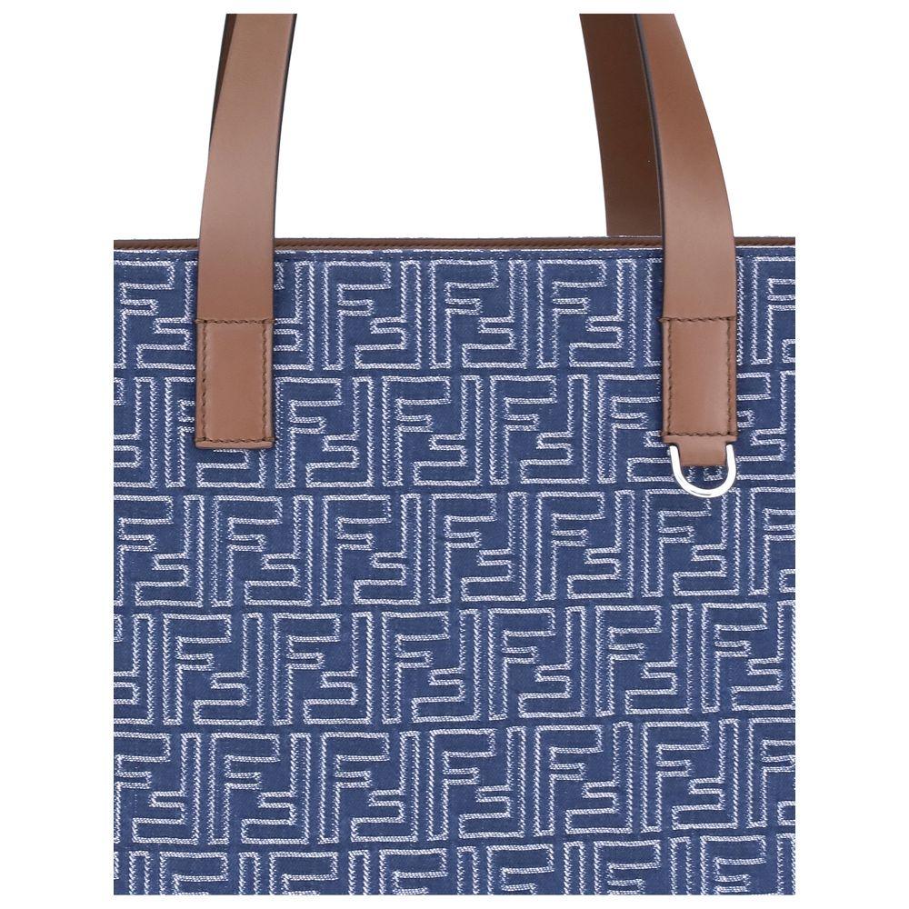 Fendi Tote Bag in Geborduurd Denim met FF-Print - MARANOS