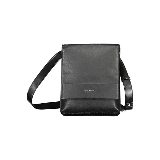 Calvin Klein schoudertas in zwart polyester met logo en contrasterende details - MARANOS