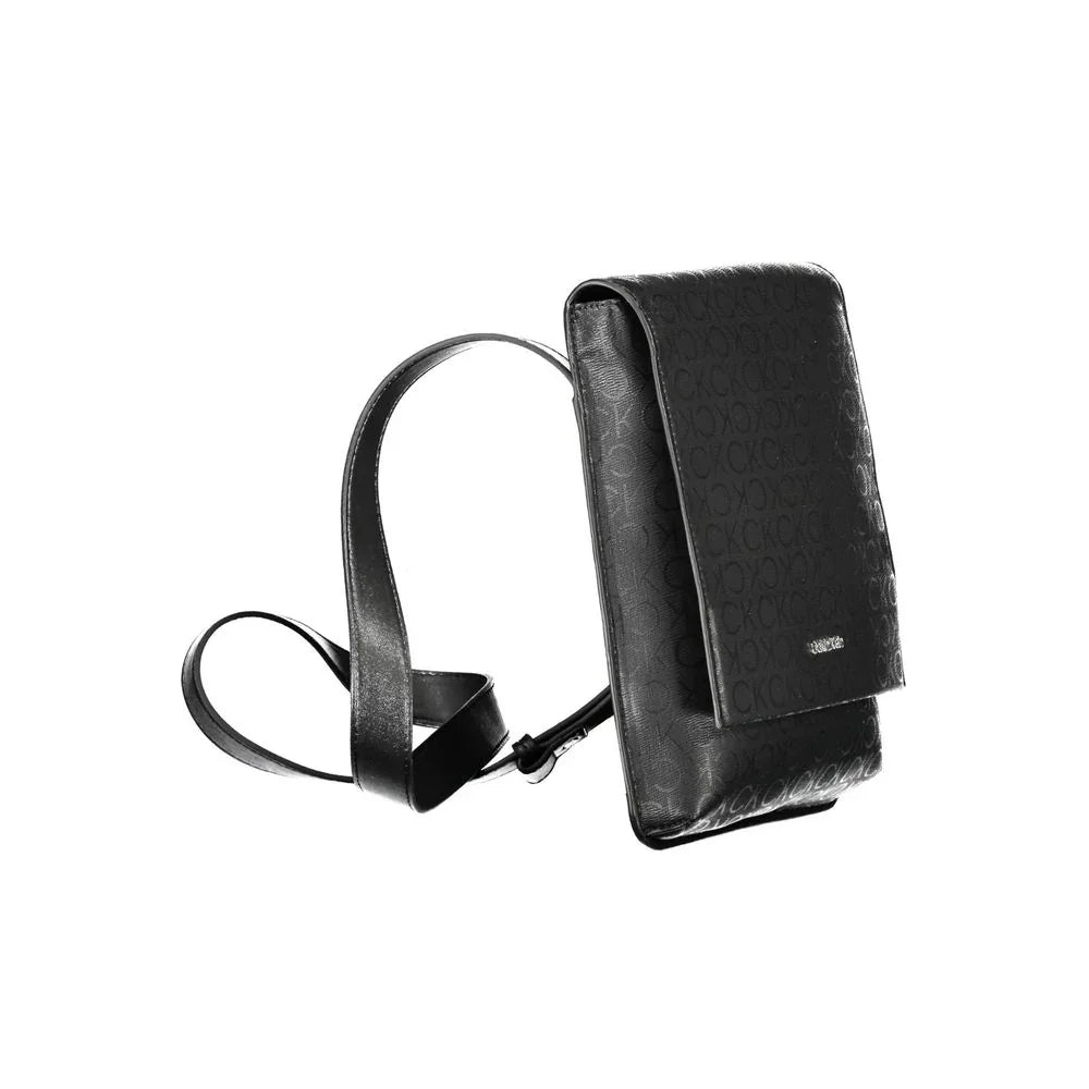 Calvin Klein schoudertas in zwart polyester met logo en contrasterende details - MARANOS