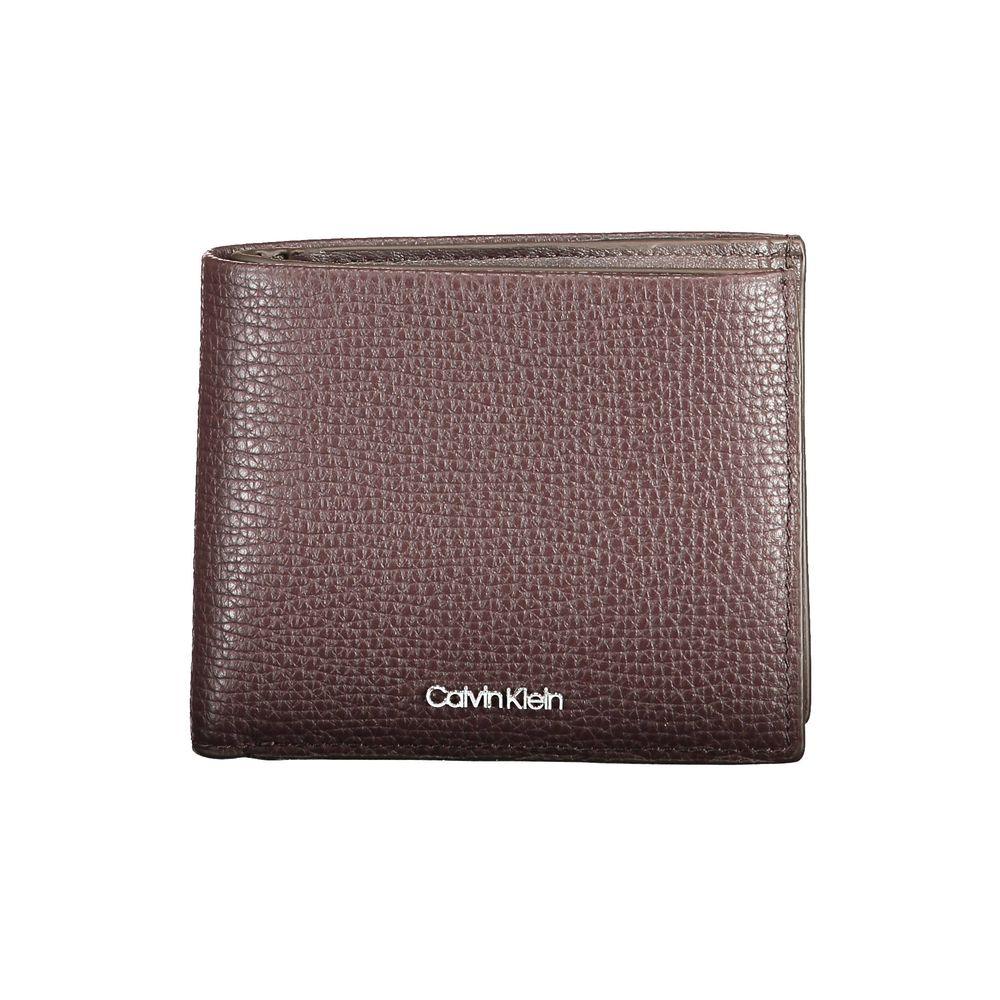 Calvin Klein portemonnee in bruin leer met logo - MARANOS