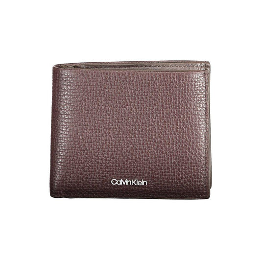 Calvin Klein portemonnee in bruin leer met logo - MARANOS