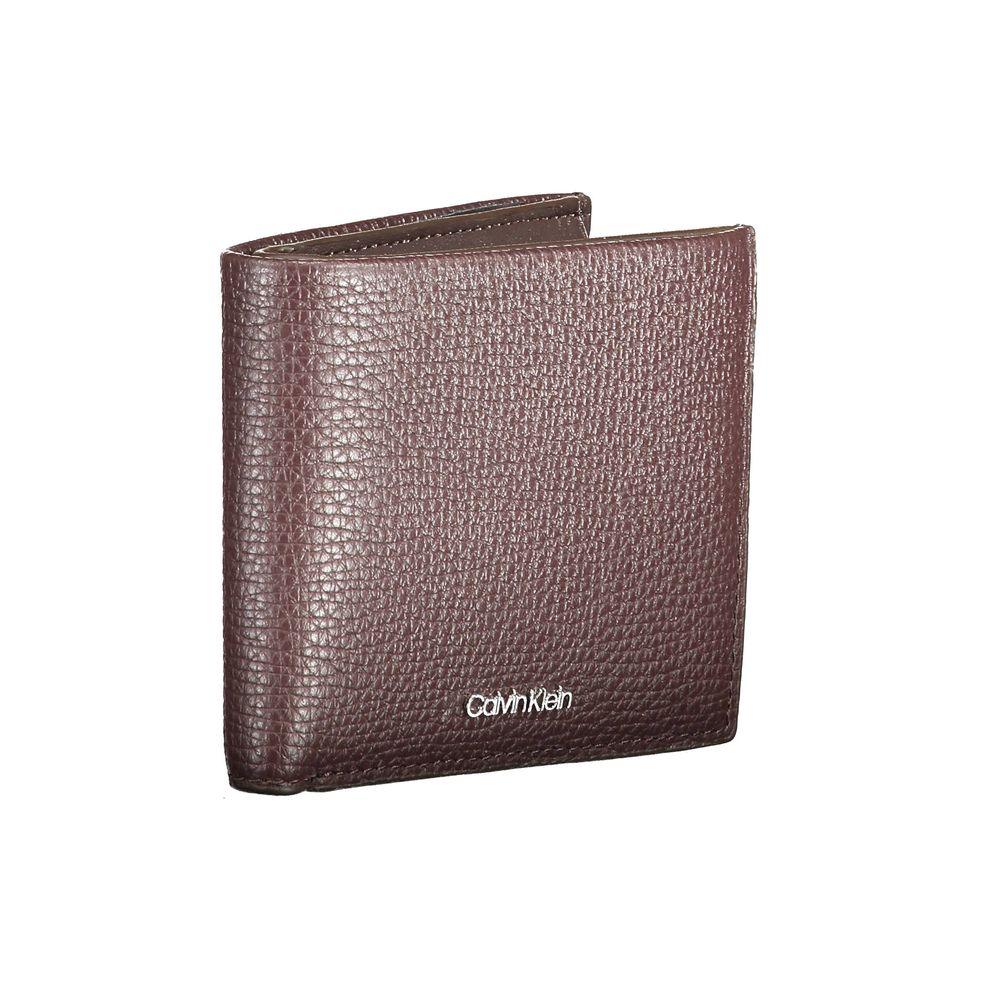 Calvin Klein portemonnee in bruin leer met logo - MARANOS