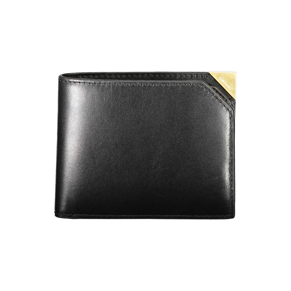 Calvin Klein portemonnee in zwart leer met RFID-blocking, contrasterende details en logo - MARANOS