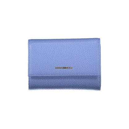 Coccinelle Metallic Soft portemonnee in blauw leer Coccinelle