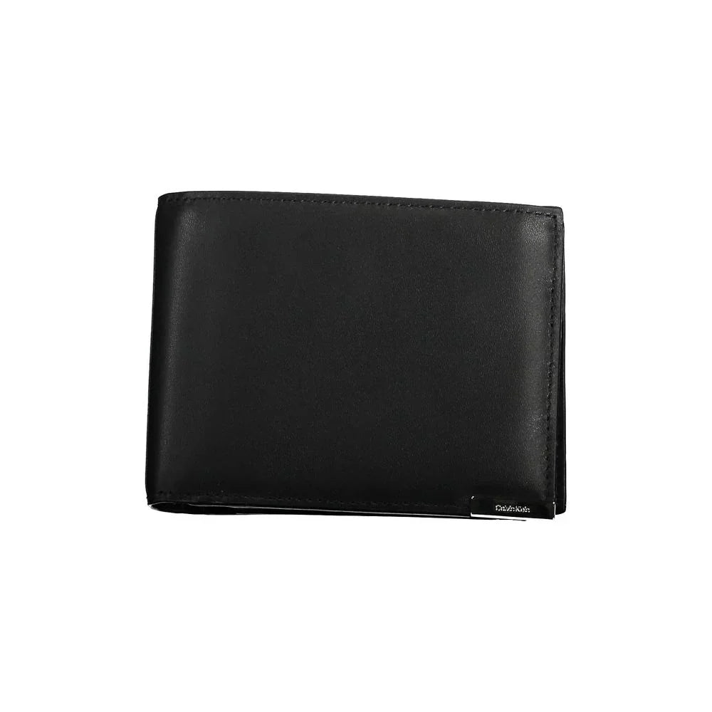 Calvin Klein portemonnee in zwart leer met RFID-block, contrasterende details en logo - MARANOS