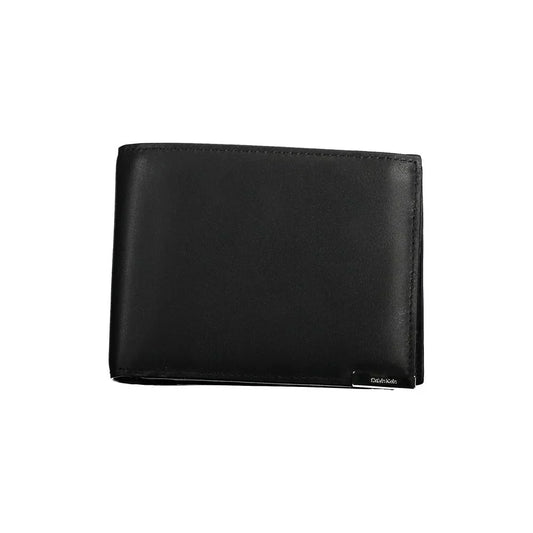 Calvin Klein portemonnee in zwart leer met RFID-block, contrasterende details en logo - MARANOS