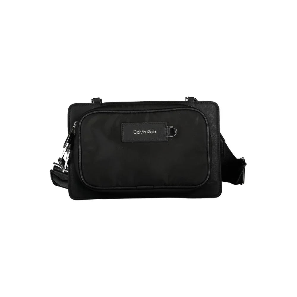 Calvin Klein schoudertas in zwart gerecycled polyester met logo en contrasterende details - MARANOS