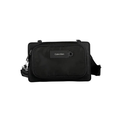 Calvin Klein schoudertas in zwart gerecycled polyester met logo en contrasterende details - MARANOS