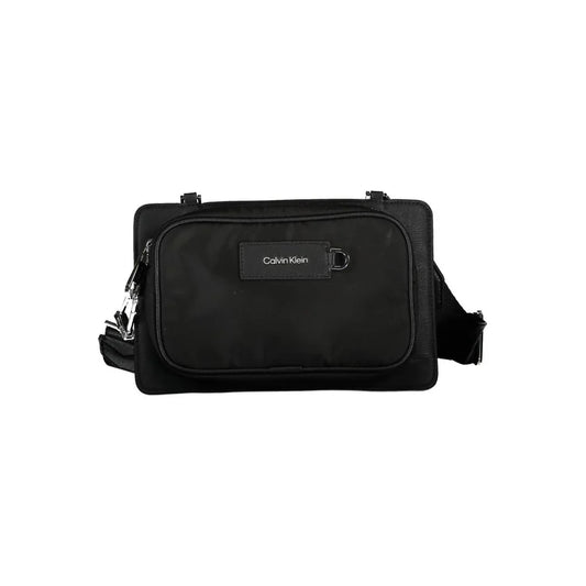 Calvin Klein schoudertas in zwart gerecycled polyester met logo en contrasterende details - MARANOS