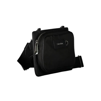 Calvin Klein schoudertas in zwart gerecycled polyester met logo en contrasterende details - MARANOS