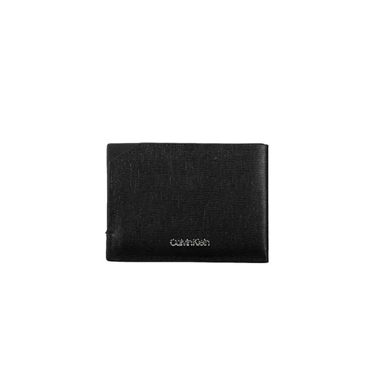 Calvin Klein kaarthouder in zwart leer met contrasterende details en logo - MARANOS