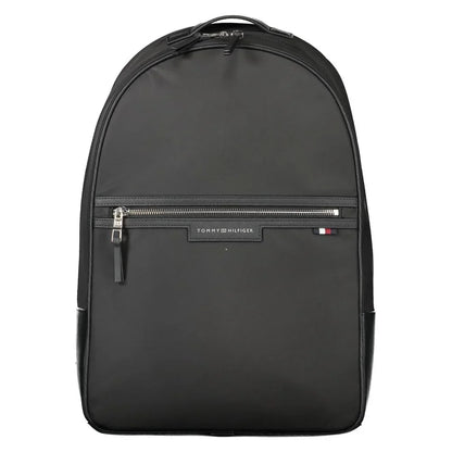 Tommy Hilfiger rugzak in zwart gerecycled polyester met laptopvak, contrasterende details en logo - MARANOS