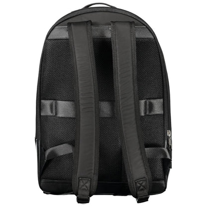 Tommy Hilfiger rugzak in zwart gerecycled polyester met laptopvak, contrasterende details en logo - MARANOS