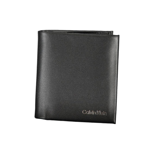 Calvin Klein portemonnee in zwart polyester met print, RFID-block en logo - MARANOS