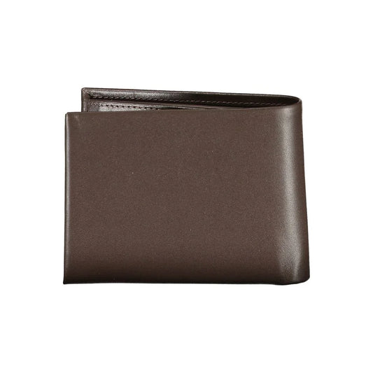Calvin Klein portemonnee in bruin leer met RFID-block, print en logo - MARANOS