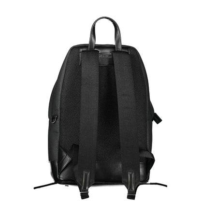 Calvin Klein rugzak in zwart gerecycled polyester met laptopvak, beschermvoetjes en logo - MARANOS